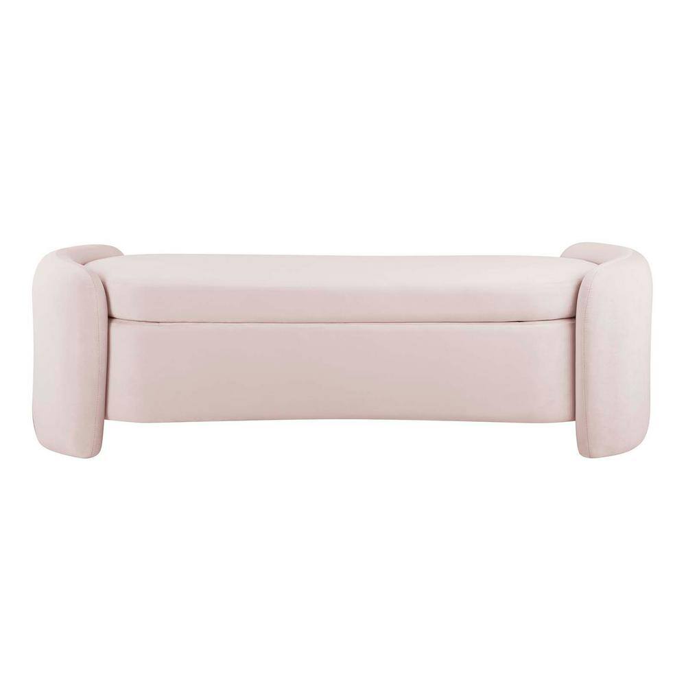 Nebula 62'' Pink Performance Velvet Upholstered Storage Bench