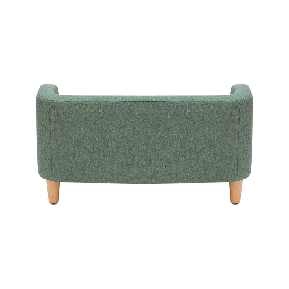 Sea Green Linen Elevated Pet Sofa for Small Dogs