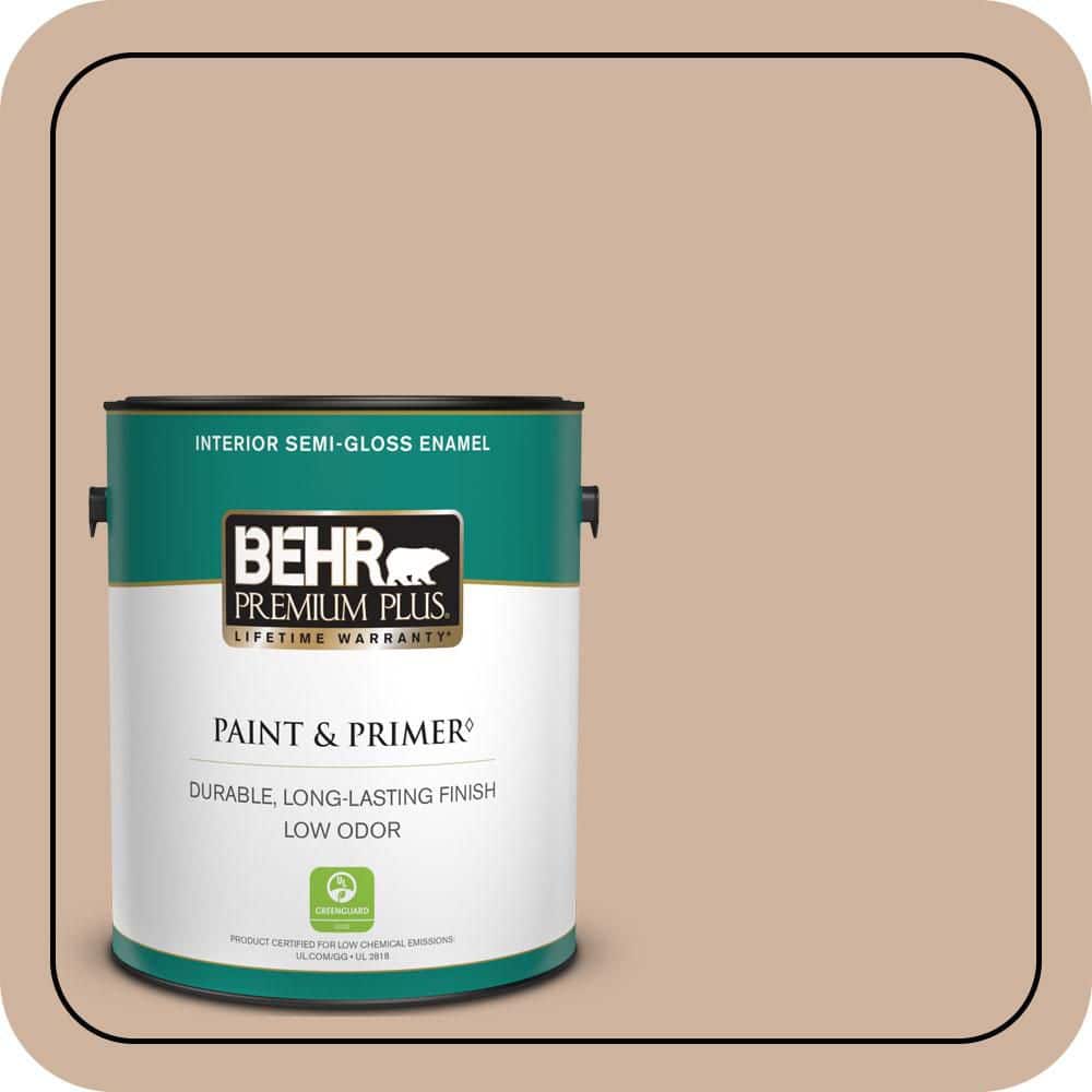 1 gal. #BNC-01 Bauhaus Buff Semi-Gloss Enamel Low Odor Interior Paint & Primer price history on PriceWatchPro