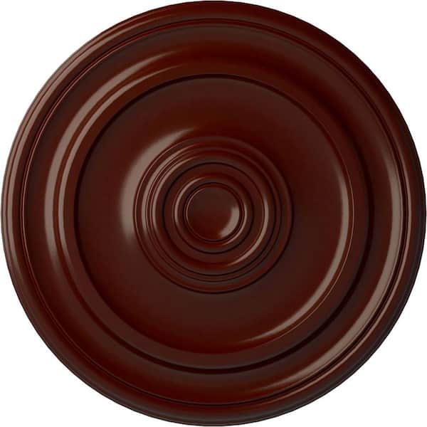 Ekena Millwork 1-1/2" x 19-3/4" x 19-3/4" Polyurethane Kepler Traditional Ceiling Medallion, Brushed Mahogany