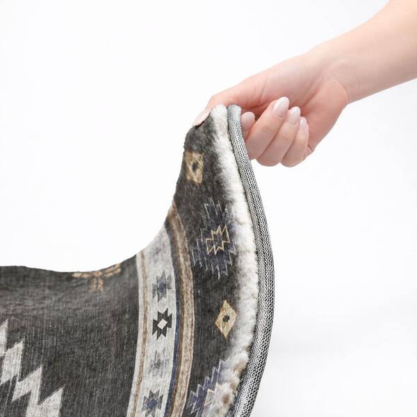 Dream Shag Premium Machine Washable Abstract ADS179 Midnight 2 ft. x 3 ft. Accent Rug