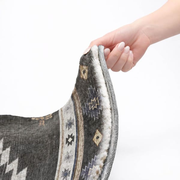 Dream Shag Premium Machine Washable Abstract ADS179 Midnight 9 ft. x 12 ft. Area Rug