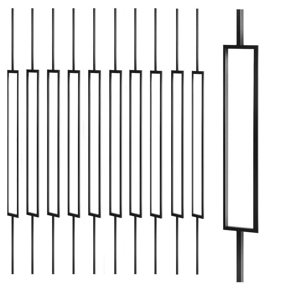 44 in. x 1/2 in. Unfinished Wrought Iron Rectangular Iron Balusters 10-Pack for Indoor or Outdoor Stair Railings Black price history on PriceWatchPro