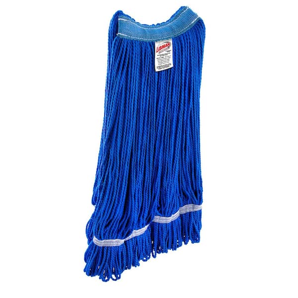 Libman Medium String Mop Microfiber Looped-End Wet Mop Head (Blue) 12-Pack