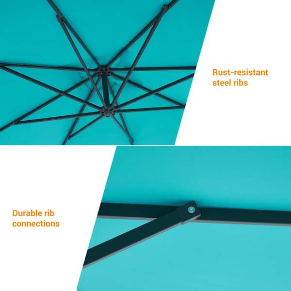 JOYESERY 8.2 ft. Square Cantilever Patio Umbrellas With Base