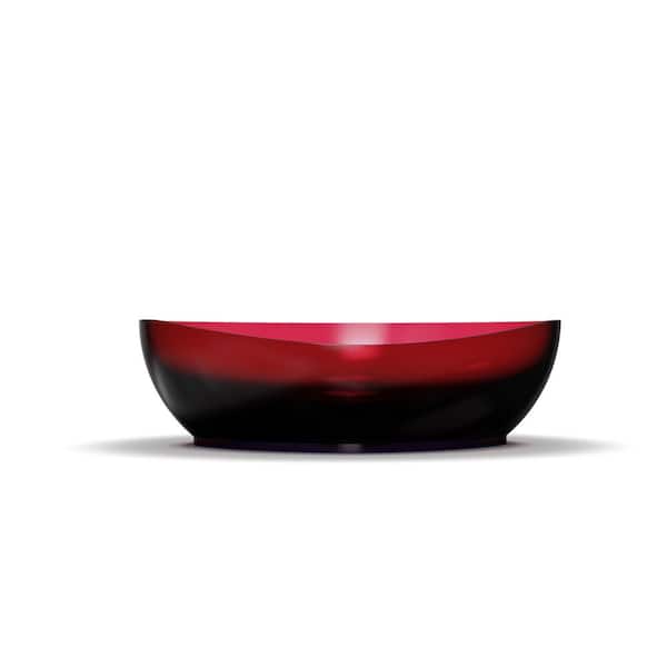 Staykiwi 20 in. W x 14 in . D x 6 in. H Wine Red Solid Surface Oval Vessel Sink