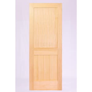 32 in. x 79.92 in. 2-Panel Saker Unfinished Wood Vertical Grain Solid Core Interior Door Slab