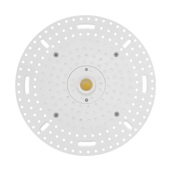 1 in. Trimless Pinhole Round Recessed Anti-Glare LED Downlight, White, Canless IC Rated, 1050 Lumens, 5 CCT 2700K-5000K