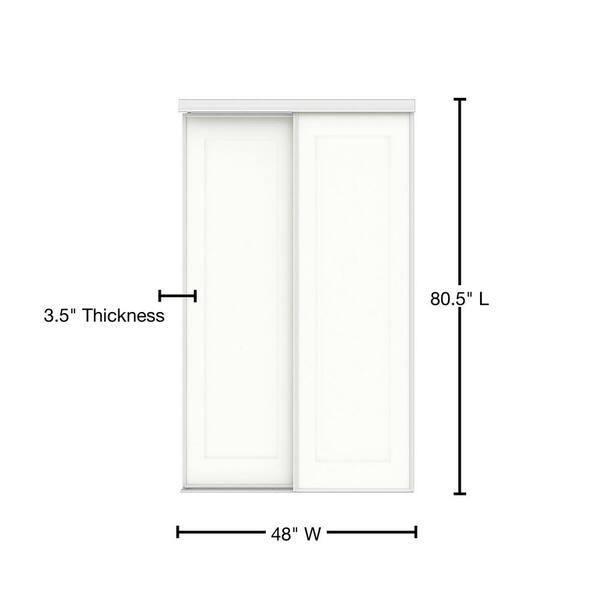 48 In X 80 5 White Time Square Sliding Closet Door E04880mb12 White Time Square Sliding Closet Door, Typical Sliding Closet Door Size