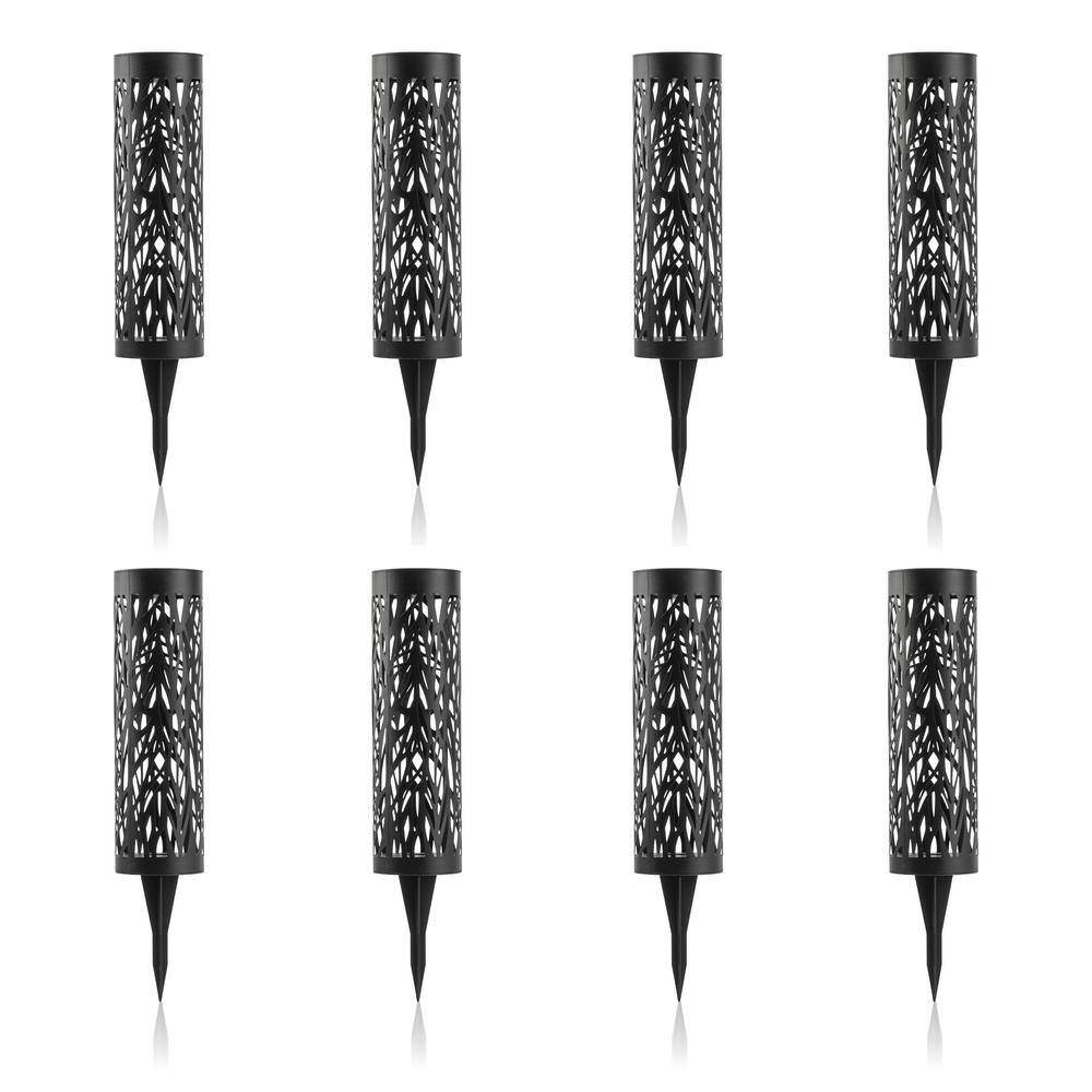 Low Voltage Black 2 Lumens Solar Powered Integrated LED Landscape Pathway Bollard Lights (8-Pack) price history on PriceWatchPro