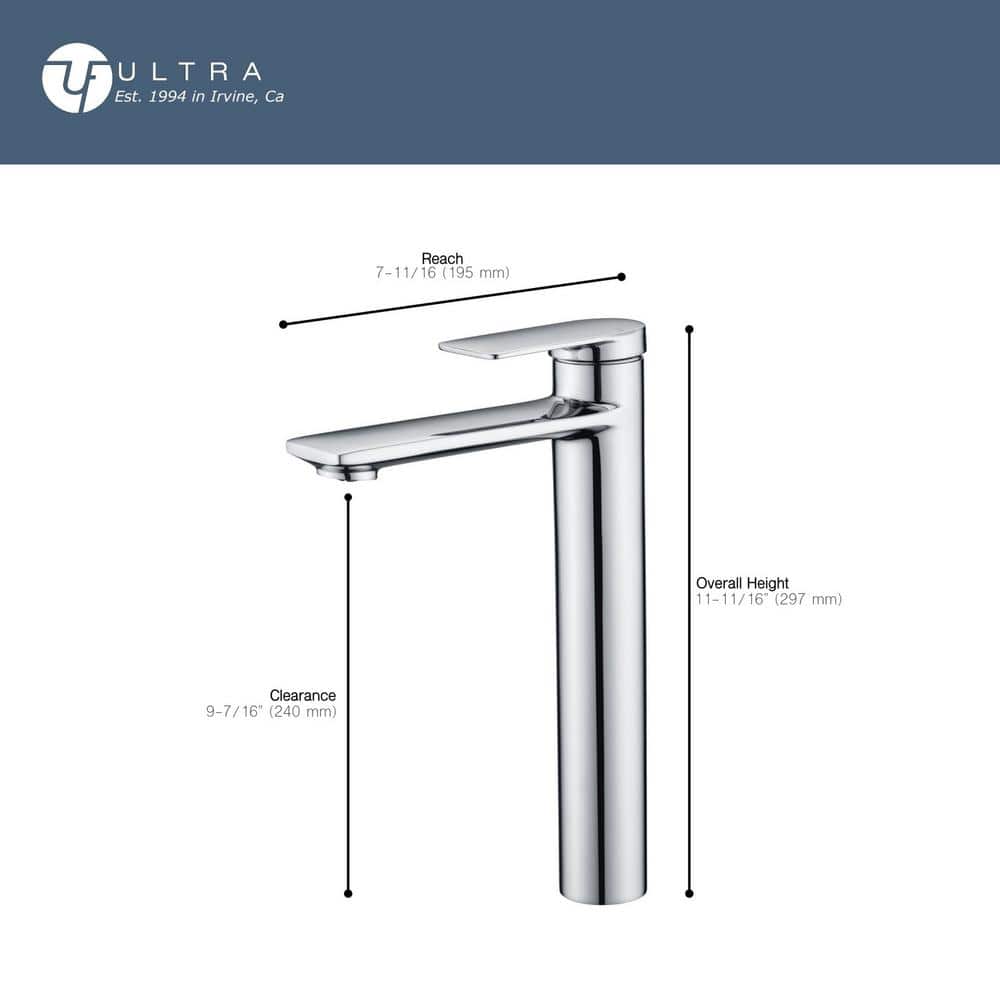Brushed Nickel Tall Single-Handle Bathroom Faucet