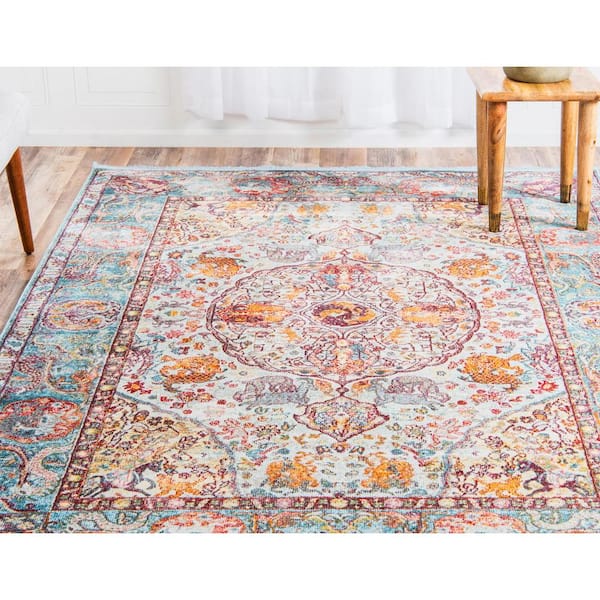 Baracoa Rumba Light Blue 2' 7 x 10' 0 Runner Rug