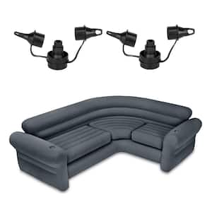 Air Pump w/3 Nozzles (2 Pack) w/Inflatable Couch w/Cupholders