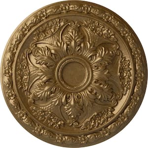 20 in. x 1-5/8 in. Baile Urethane Ceiling Medallion (Fits Canopies upto 3-1/4 in.), Pale Gold