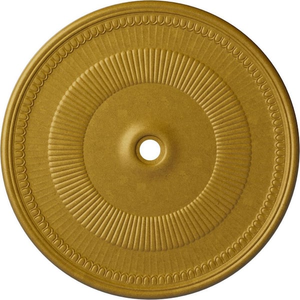 Ekena Millwork 1-1/2 in. x 51-1/8 in. x 51-1/8 in. Polyurethane Nevio Ceiling Medallion, Pharaohs Gold
