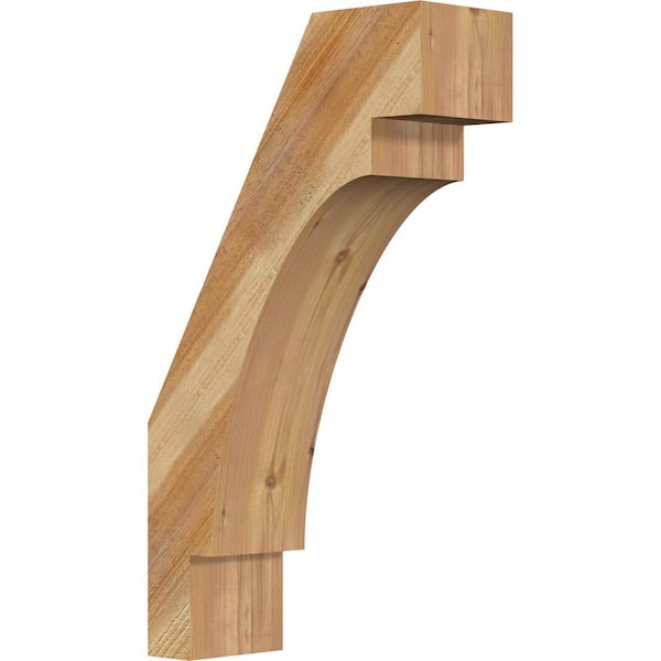 Ekena Millwork 6"W x 16"D x 28"H Merced Rough Sawn Knee Brace, Western Red Cedar