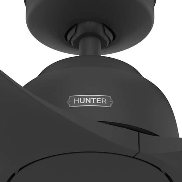 Hunter - Gallegos 52 in. Matte Black Indoor/Outdoor Ceiling Fan with Wall Control Included For Patios or Bedrooms