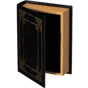 Elegant Faux Leather Decorative Box Black 11 in. x 8 in. Faux