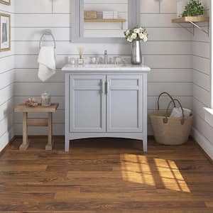 Sassy 36 in. W x 22 in. D x 34 in. H Single Sink Bath Vanity in Dove Gray with Carrara Marble Top