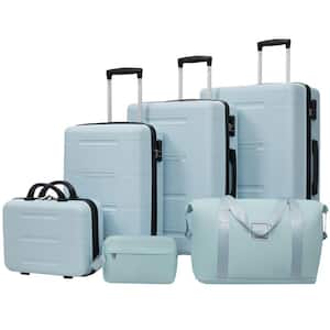 LIVACA 6-Piece Navy Blue ABS Plastic Hardside Expandable Spinner