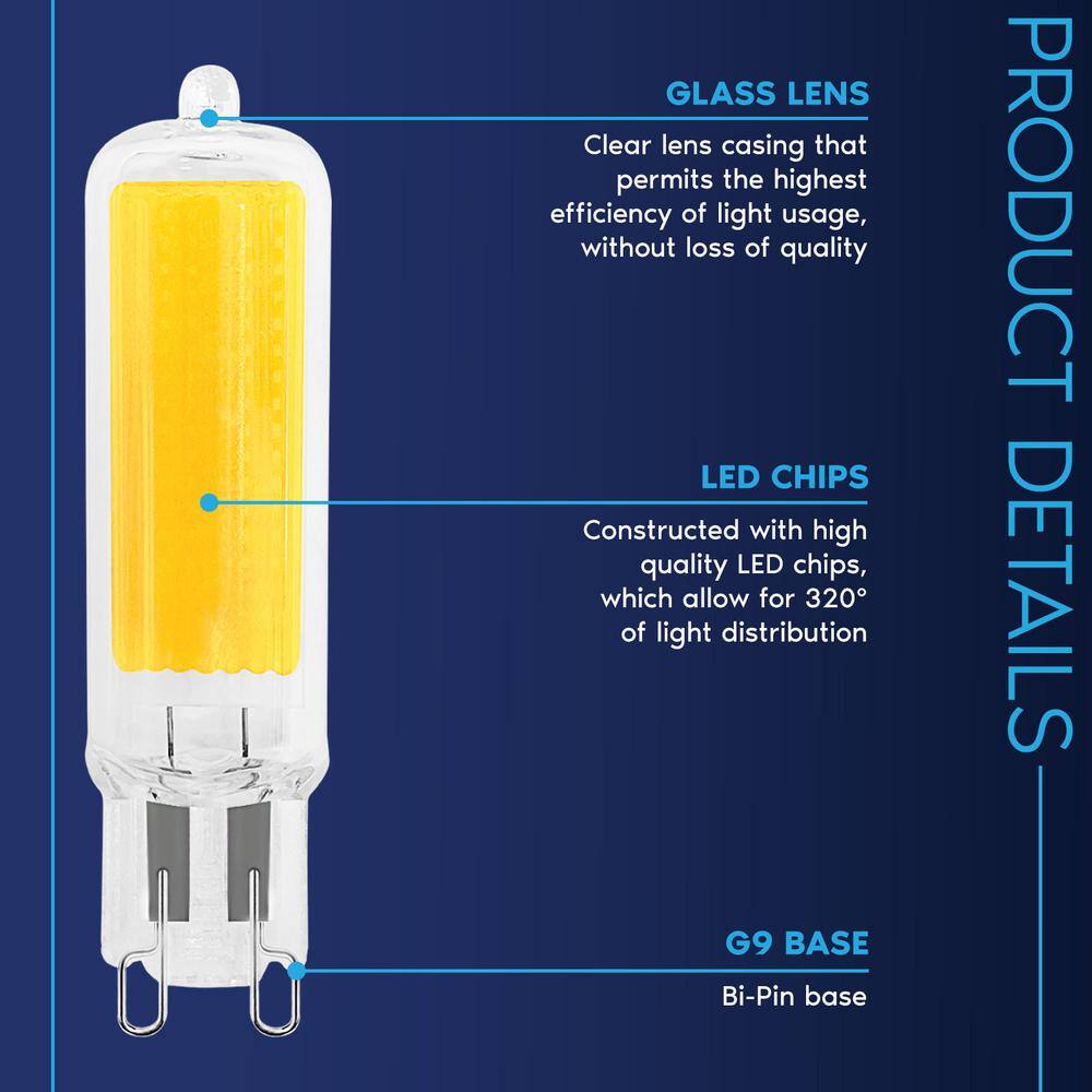50 Watt Equivalent Clear Glass Dimmable Bi-Pin LED Bulbs