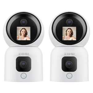 C528M 6MP(2x3MP) Wired Indoor Plug-in Smart Home Security Camera 360 PT Baby Pet Monitor 1-Touch Call 2.4G/5G (2-Pack)