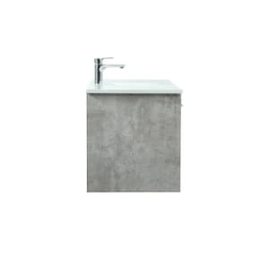 Timeless Home 48 in. W Single Bath Vanity in Concrete Grey with Engineered Stone Vanity Top in Ivory with White Basin