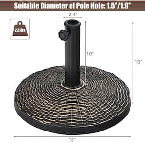 22 lbs. Resin and Steel Patio Umbrella Base in Bronze