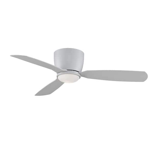 FANIMATION Embrace 52 in. Integrated LED Matte White Ceiling Fan with Opal Frosted Glass Light Kit and Remote Control