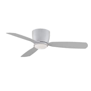 Embrace 52 in. Integrated LED Matte White Ceiling Fan with Opal Frosted Glass Light Kit and Remote Control