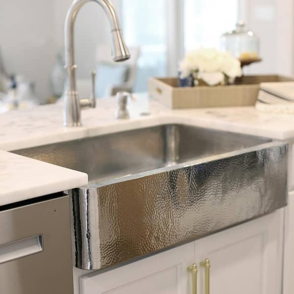 SINKOLOGY Lange 32 in. Farmhouse Apron Front Undermount Single Bowl 18 Gauge Polished Stainless Steel Kitchen Sink