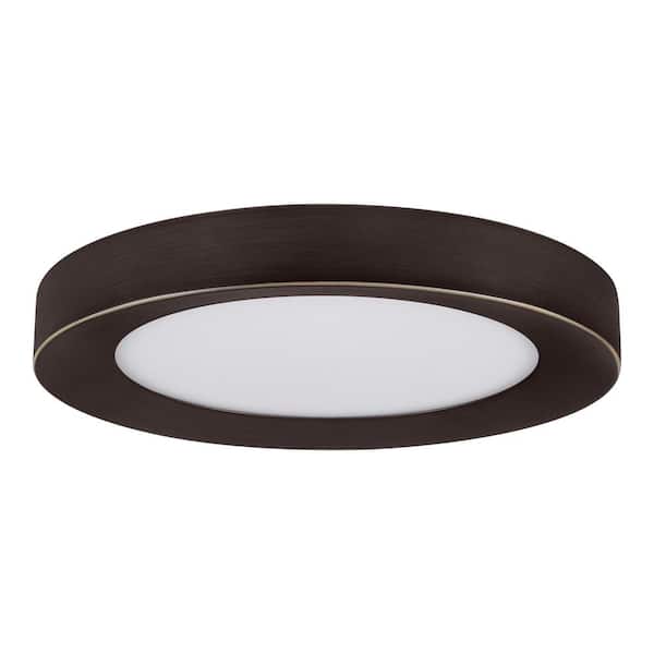 Home Decorators Collection Calloway 13 in. Bronze Integrated LED 5CCT Flush Mount