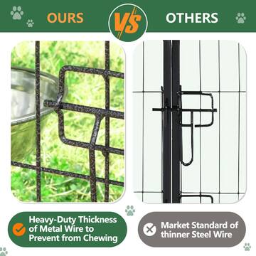 VEIKOUS 10 ft. x 10 ft. Dog Kennel Outdoor Dog Enclosure with Rotating Feeding Door and Polyester Cover PS0101-07