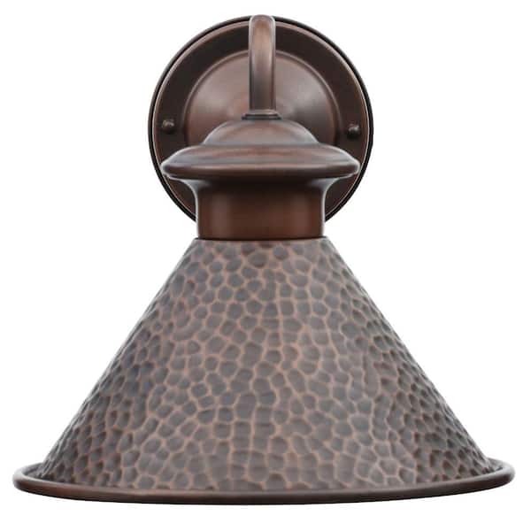 vaak banaan Door Home Decorators Collection Essen 8.34 in. Antique Copper 1-Light Outdoor  Line Voltage Wall Sconce with No Bulb Included HBWI9003S86A - The Home Depot
