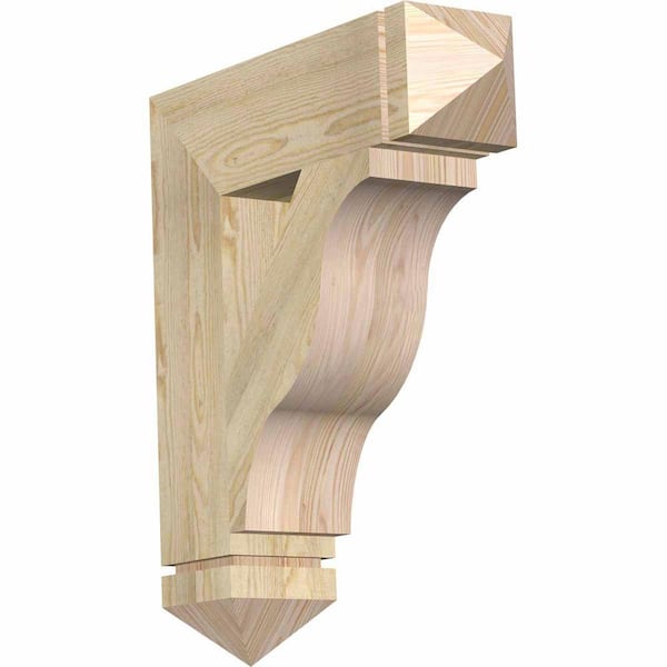 Ekena Millwork 6 in. x 28 in. x 24 in. Douglas Fir Funston Arts and Crafts Rough Sawn Bracket