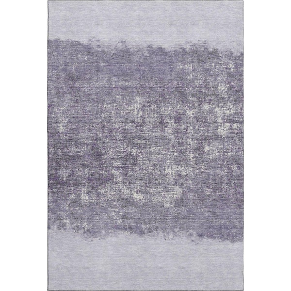 Mayfield Premium Machine Washable Abstract AMF2214 Lavender 9 ft. x 12 ft. Area Rug