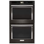 30 in. Double Electric Smart Wall Oven with Powered Attachments in PRINTSHIELD Black Stainless