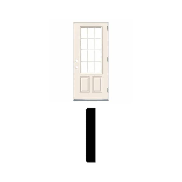 36 in. x 80 in. Steel Outswing Door and 5/8 in. x 3-1/2 in. x 84-5/8 in. MDF Mitered Casing (3-Piece) Combo
