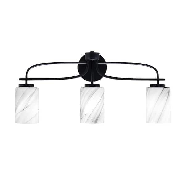 Unbranded Olympia 25.5 in. 3-Light Matte Black Vanity Light