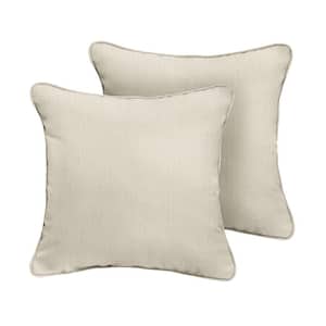 Sunbrella Canvas Cloud Square Indoor/Outdoor Corded Throw Pillow (2-Pack)