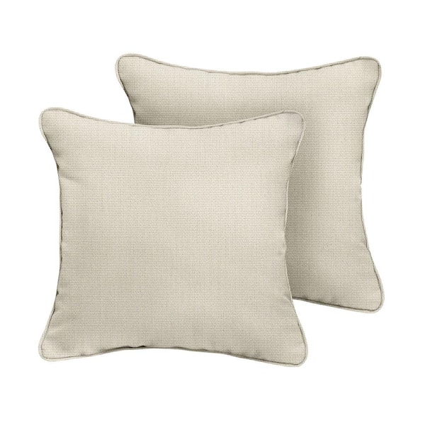 SORRA HOME Sunbrella Canvas Cloud Square Indoor/Outdoor Corded Throw Pillow (2-Pack)
