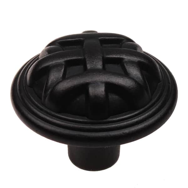 1-1/4 in. Dia Oil Rubbed Bronze Round Braided Cabinet Knobs (10-Pack)