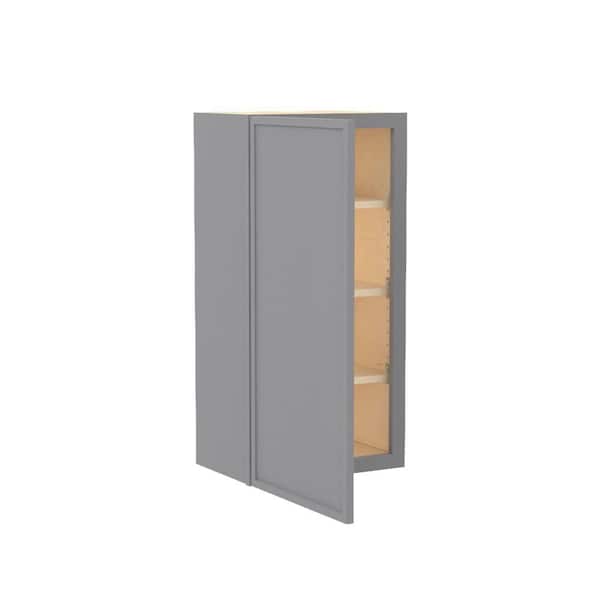 Home Decorators Collection Franklin 21 in. W x 12 in. D x 36 in. H Assembled Plywood Wall Kitchen Cabinet in Veiled Gray with Soft Close