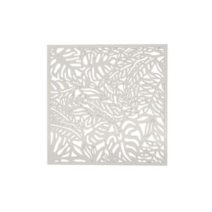 Wilderness 35.4 in. x 35.4 in. Swiss Coffee Recycled Polymer Decorative Screen Panel, Wall Decor and Privacy Panel