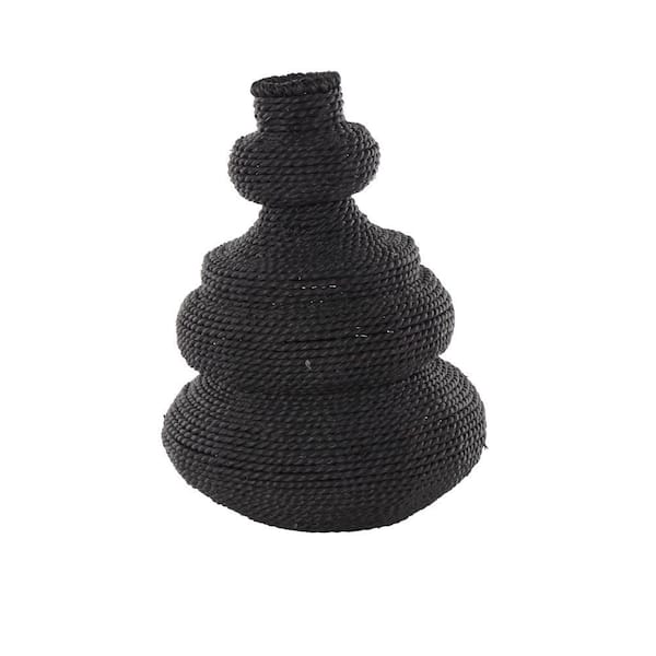 Litton Lane Black Handmade Woven Bubble Metal Decorative Vase