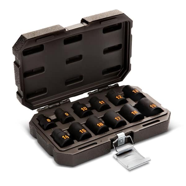 1/2 in. Drive 6-Point Metric Hi-Viz Impact Socket Set (12-Piece)