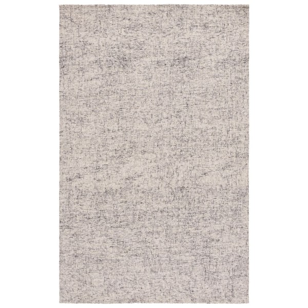 Abstract 9 ft. x 12 ft. Gray/Ivory Solid Color Abstract Area Rug