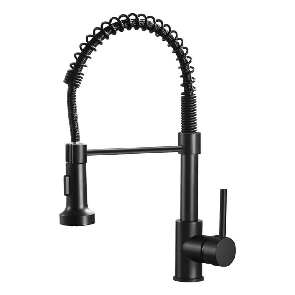Single Handle Pull Down Sprayer Kitchen Faucet, Single Hole Kitchen Sink Fa