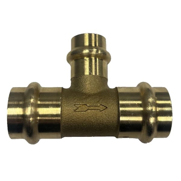 Unbranded 3/4 in. Press x 3/4 in. Press x 1/2 in. Press Lead-Free Brass Monoflo Tee