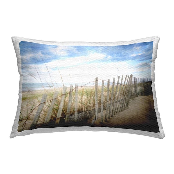 Stupell Industries Rustic Beach Fence Outdoor Printed Throw Pillow by GraffiTee Studios